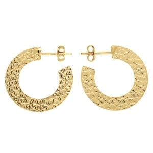 Gold hammered hoop earrings