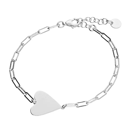 Silver Heart Links Bracelet