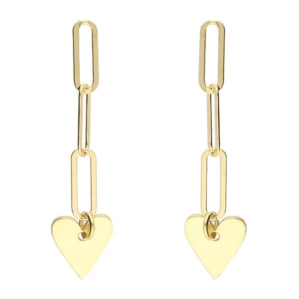 Gold Heart Links Earrings