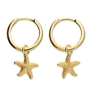 gold starfish huggie hoop