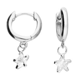 Sparkle Star Huggie Hoop Earrings