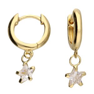 Sparkle Star Huggie Hoop Earrings