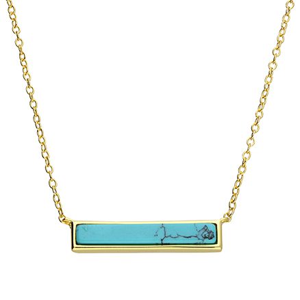 gold turquoise bar pendant