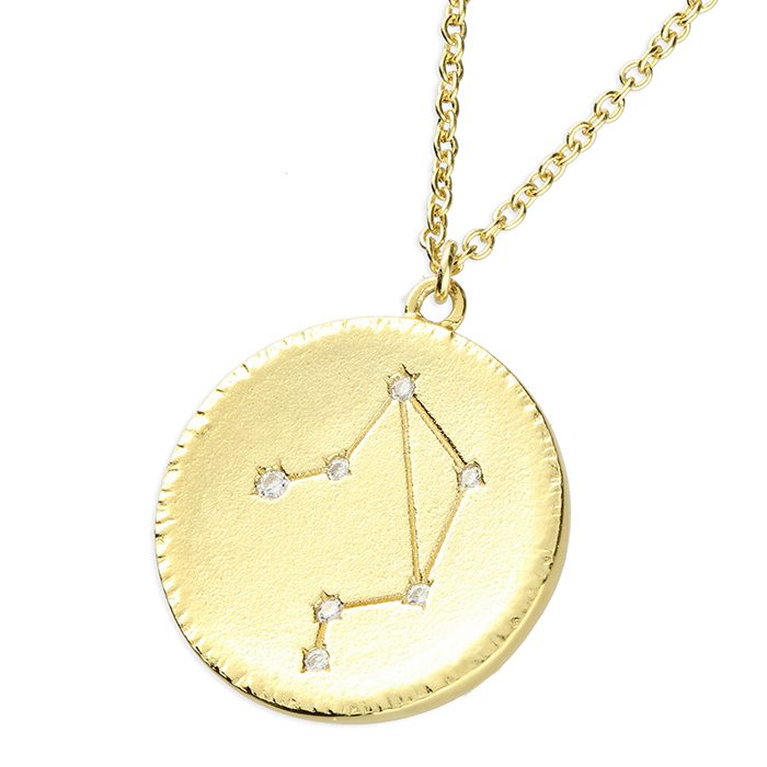 gold libra constellation pendant