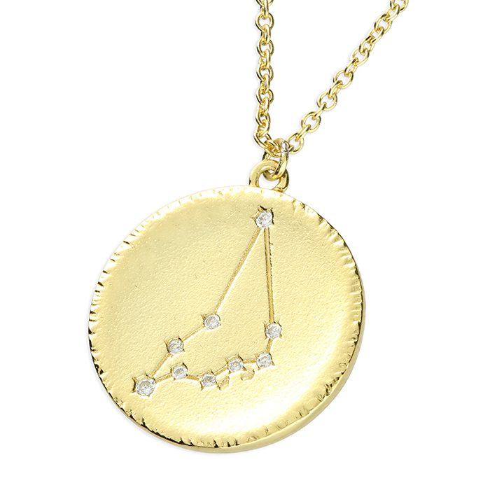 Gold Capricorn Constellation Pendant