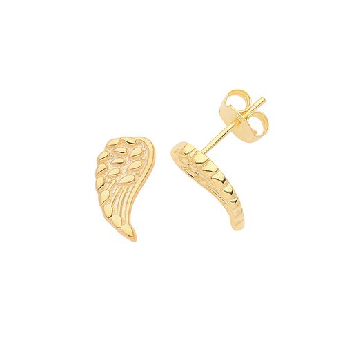 Gold Fancy Feather Earrings