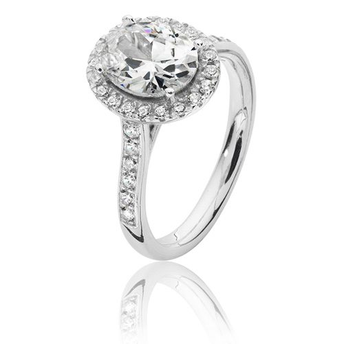 Deluxe Oval Halo Ring