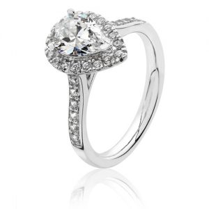 lussodeluxe pear halo ring